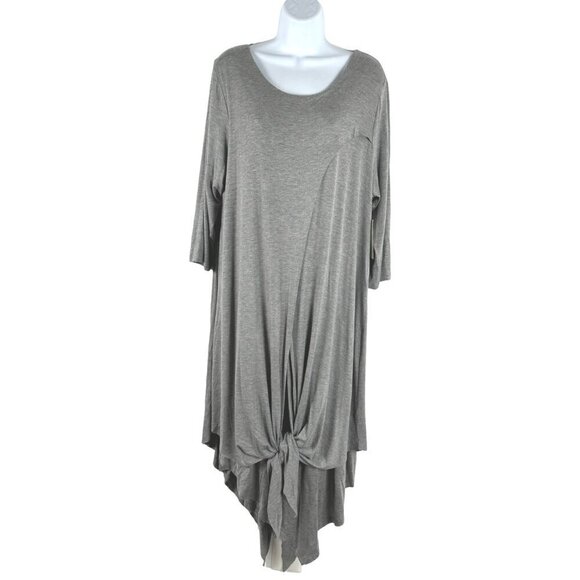 Soft Surroundings Alexandra Jersey Dress 1X Gray Asymmetric NWT DR-1613 - Picture 1 of 9
